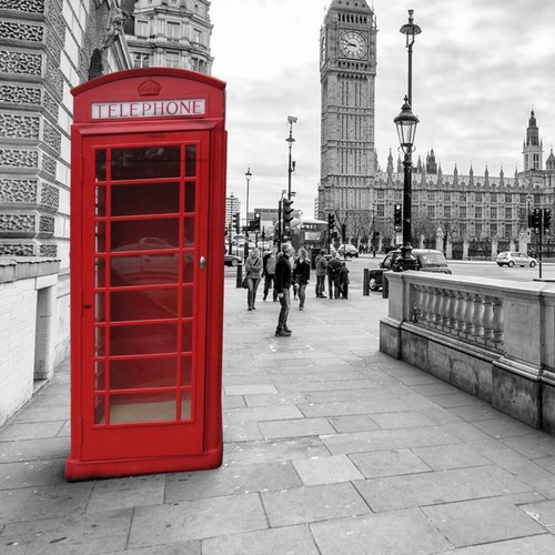 Red english british telephone - british,